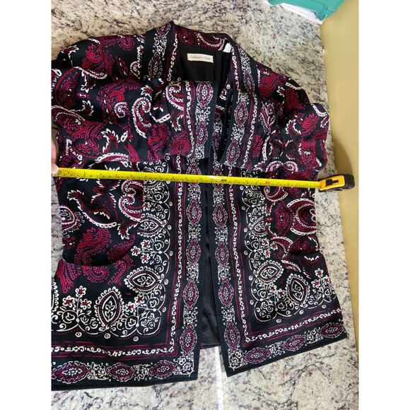 Coldwater Creek Paisley Blazer 14 Black/Multi Sophisticated Boho Chic - Picture 7 of 11